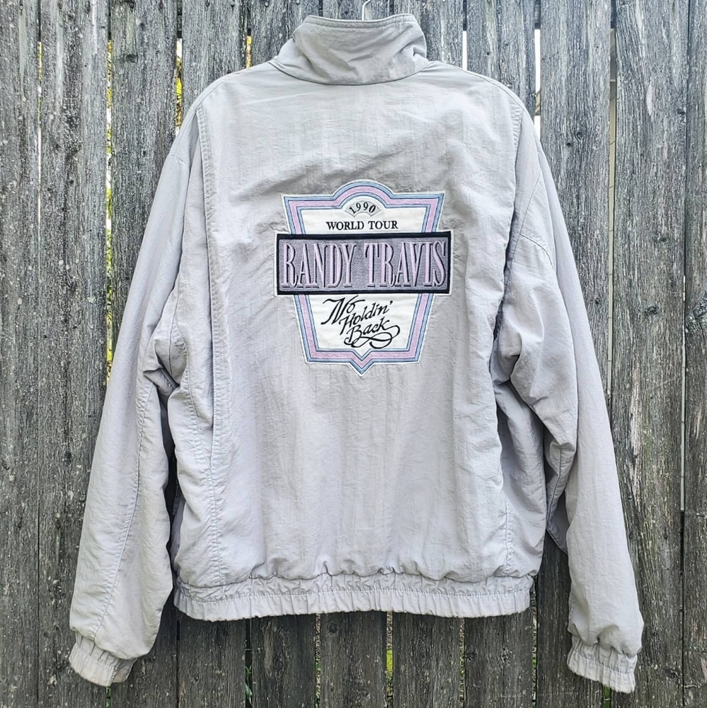 Vintage Randy Travis Tour Jacket 1990 No Holdin' Back World Tour Embroidered Nam